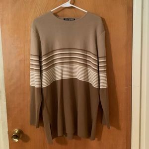 Vintage beige camel striped sweater